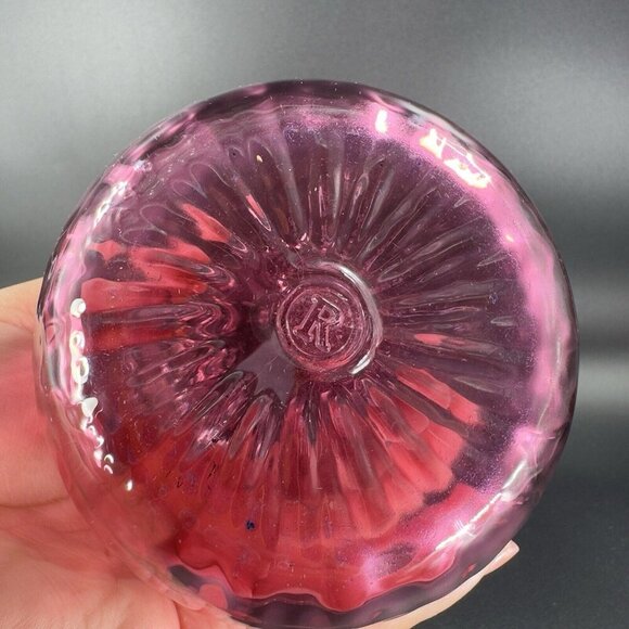 Vintage Rossi Glass Cranberry Pitcher Carafe Hand Blown Canadian Glass VTG - Picture 6 of 16